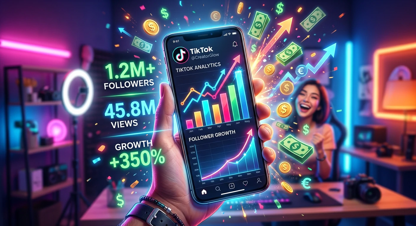 make money on TikTok growth chart showing viral potential